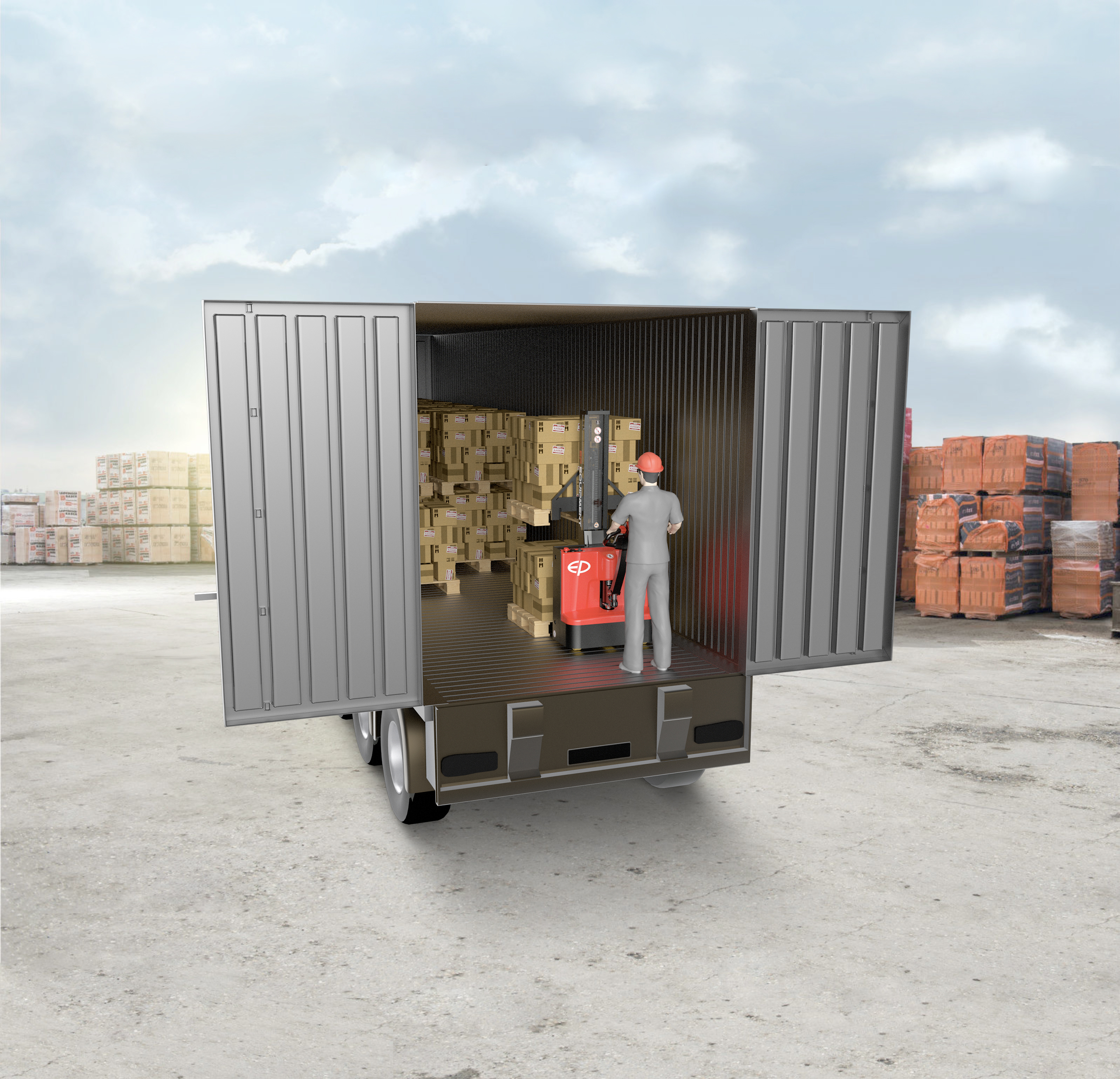 Xe Nâng Điện Stacker Esi161 Trong Container