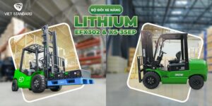 Xe nâng lithium 2.5 tấn dùng trong kho lạnh